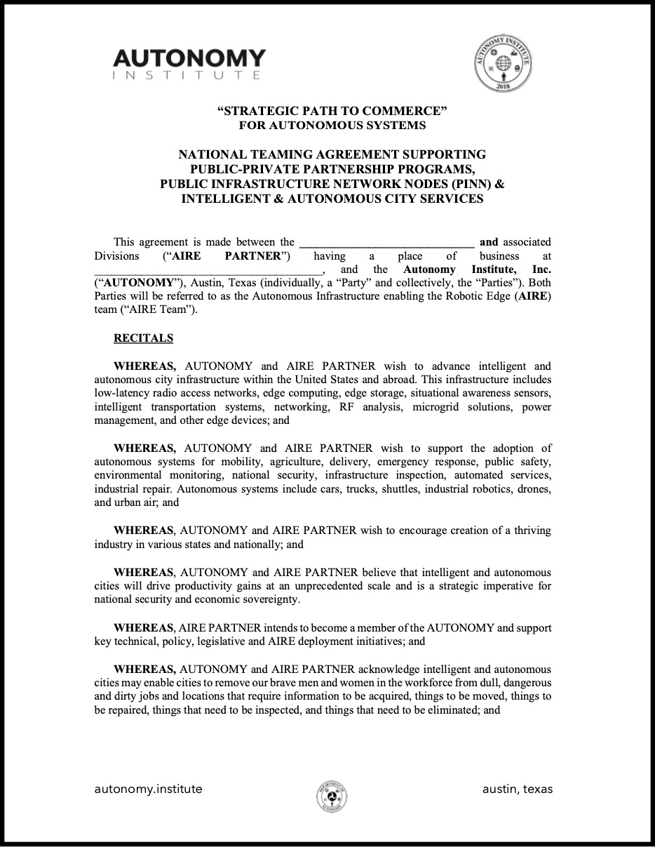 Autonomy Institute Path to Commerce